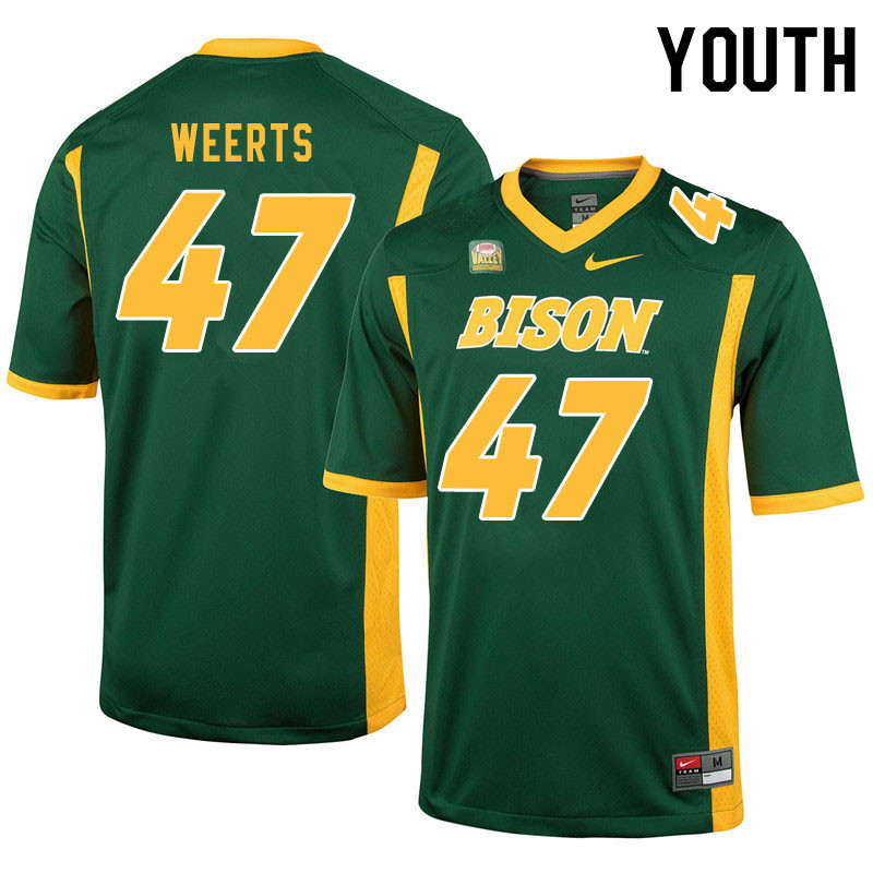 Youth #47 Luke Weerts North Dakota State Bison College Football Jerseys Sale-Green - Click Image to Close